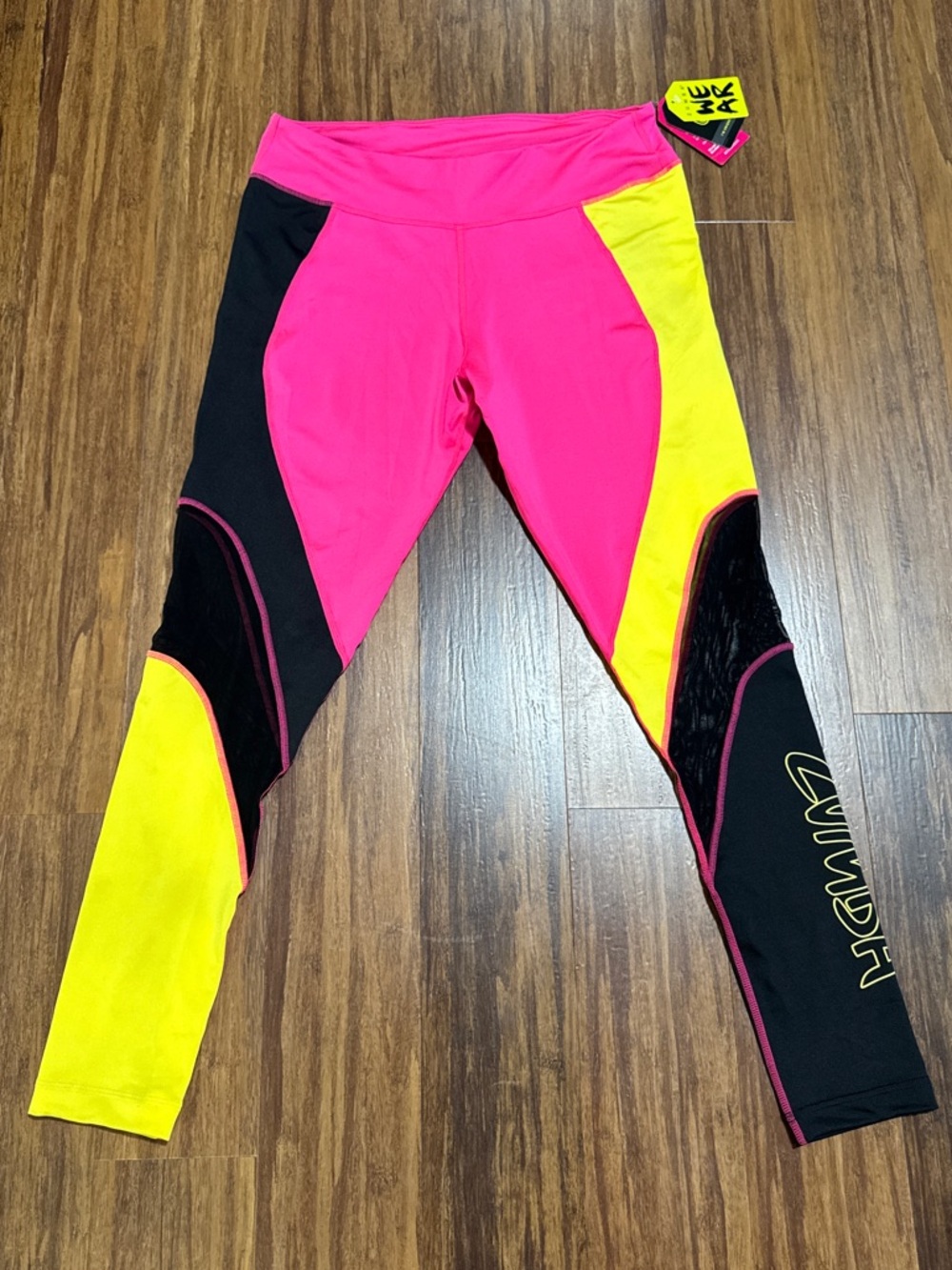 NWT Zumba Women's Activewear
Leggings XL Colorblock Pink Yellow
Black Pull-On